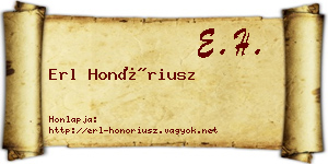 Erl Honóriusz névjegykártya